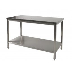 Table inox centrale - Gamme 500 avec sous tablette